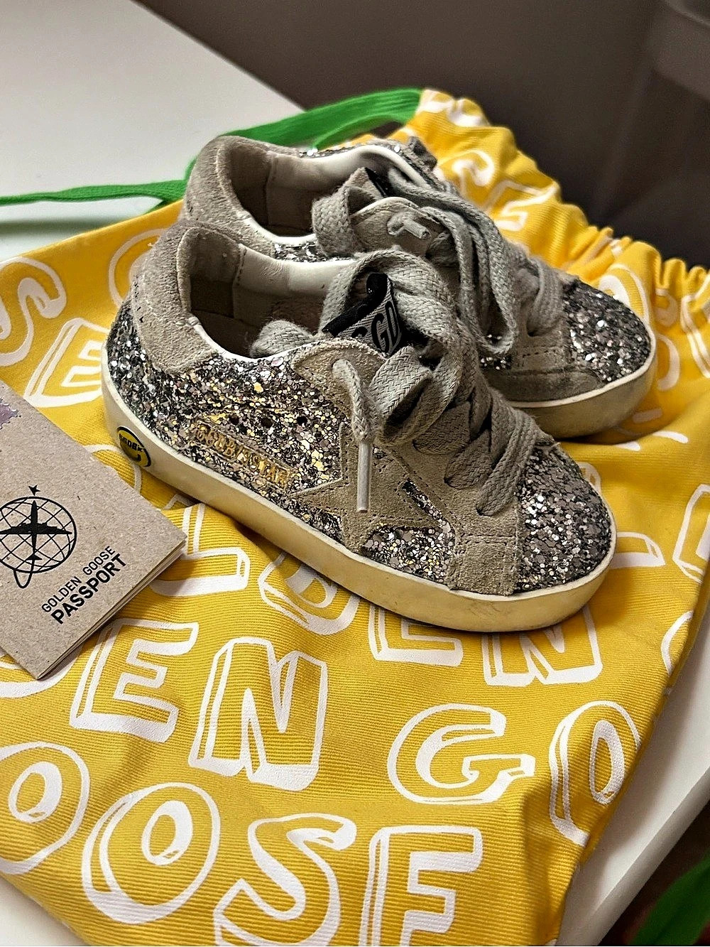 Golden Goose Super-Star Young with silver glitter Silver Glitter Sneakers